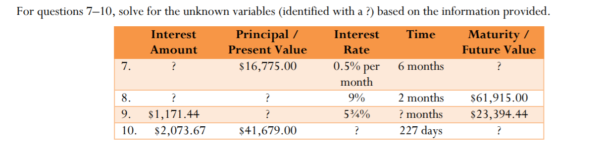 Solved For Questions 7 10 Solve For The Unknown Variables Chegg Solved For Questions 7 10 Solve For The Unknown Variables Chegg