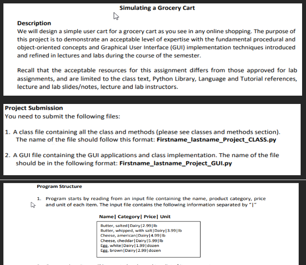 Description We will design a simple user cart for a | Chegg.com