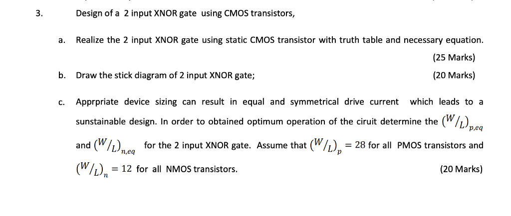 2 input xnor gate using cmos