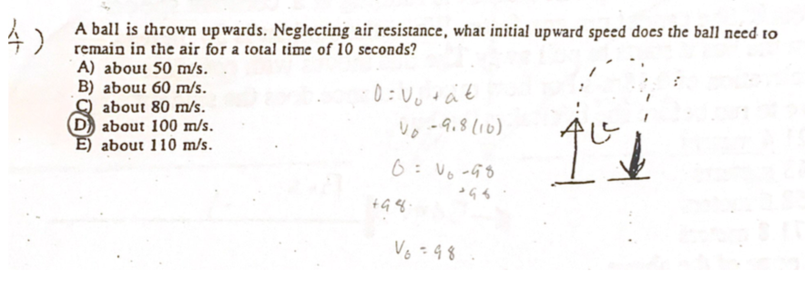 Neglecting Air Resistance If A Ball Is Thrown 4.5