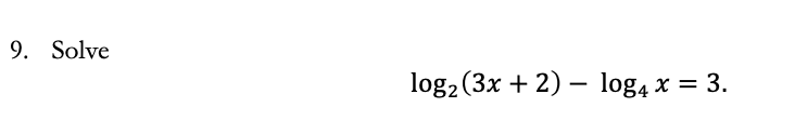 x 2 log 64 3 2x log2 4x 2 12x 9
