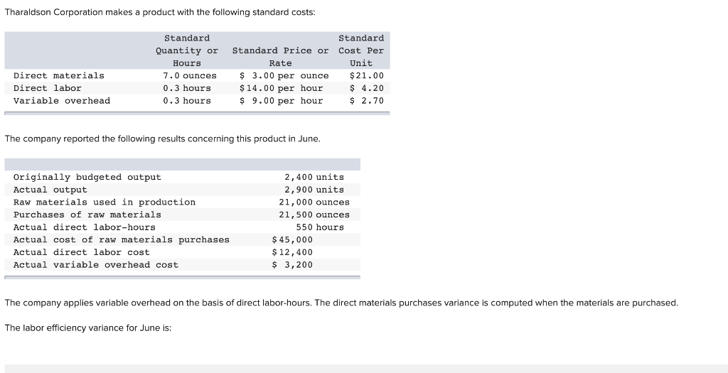 actual quantity is the actual direct material or direct labor used to manufacture the