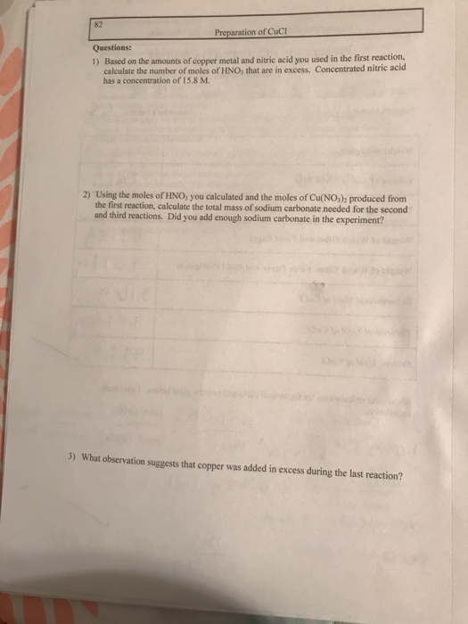 Calculating Moles Questions 82 Questions: 1) Based on the amounts of copper | Chegg.com
