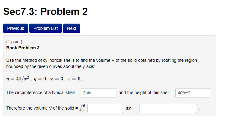 Solved Sec7.3: Problem 3 Previous Problem List Next (1 | Chegg.com