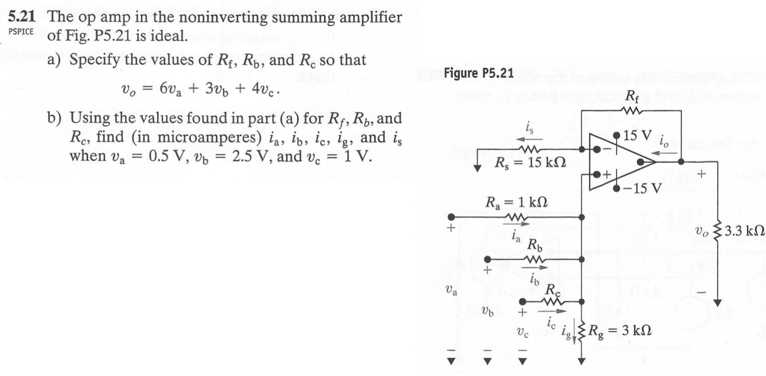 Solved Figure P5.21 5.21 The op amp in the noninverting | Chegg.com