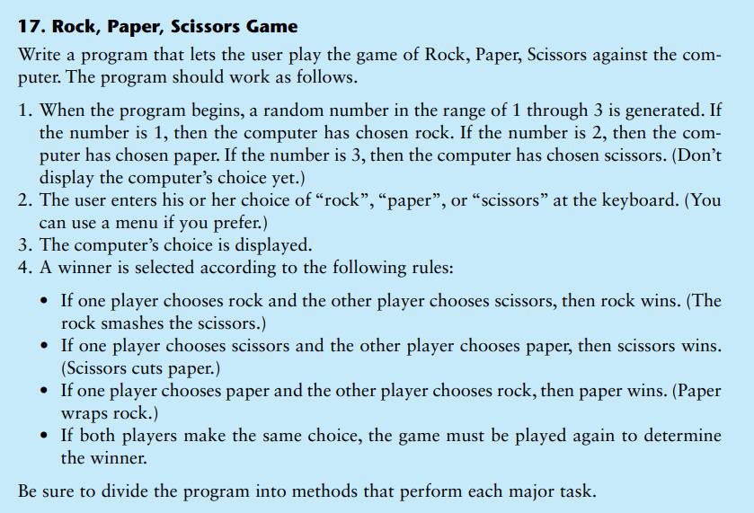 Solved 17. Rock, Paper, Scissors Game Write a program that | Chegg.com