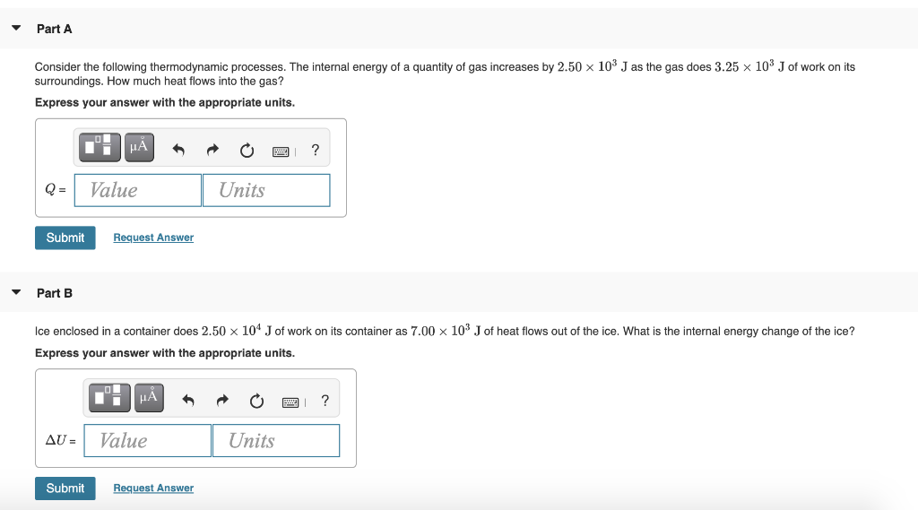 Solved Part A Consider the following thermodynamic | Chegg.com