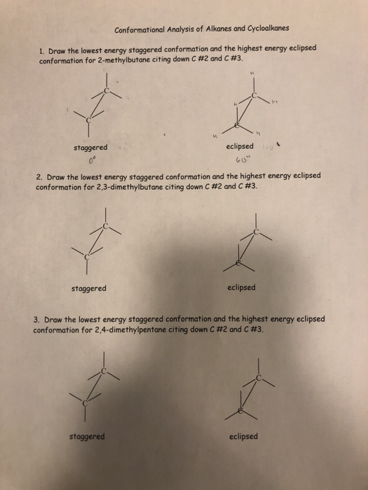 Solved Conformational Analysis Of Alkanes And Cycloalkanes 7866