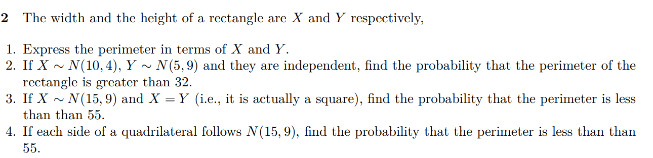 Solved 2 The width and the height of a rectangle are X and Y | Chegg.com