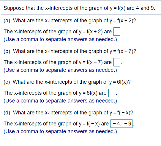 Solved Suppose that the x-intercepts of the graph of y = | Chegg.com