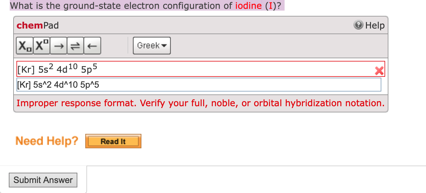 Solved What is the ground-state electron configuration of | Chegg.com