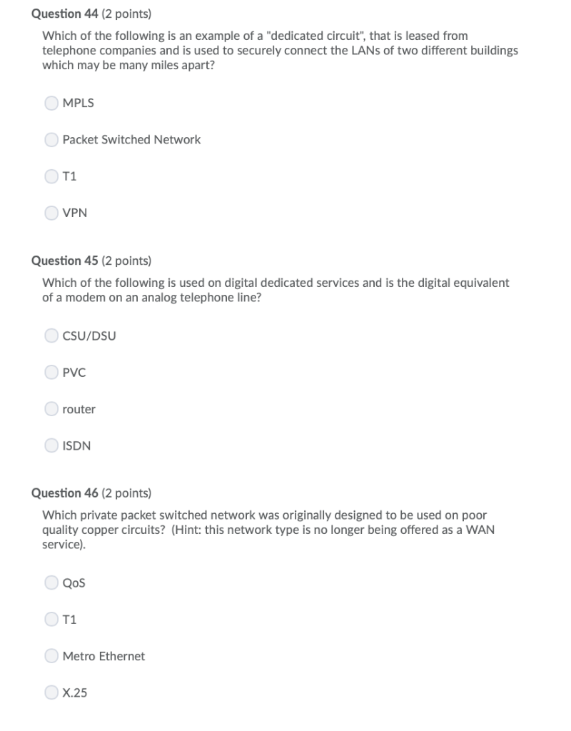 Solved Question 40 (2 points) Which of the following is NOT | Chegg.com