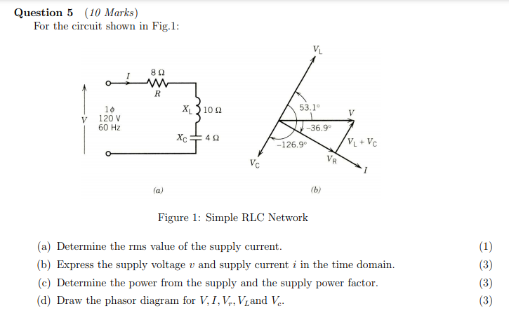 Solved Question 5 (10 Marks) For the circuit shown in Fig. | Chegg.com