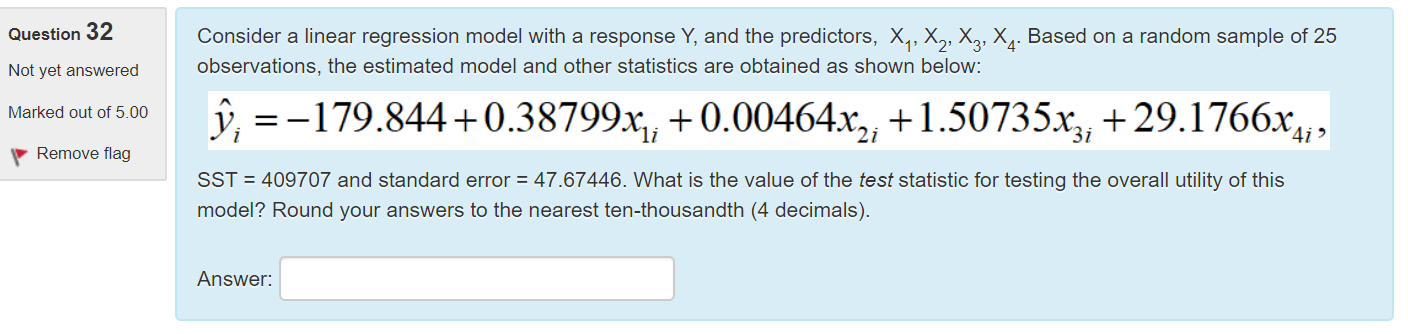 regression loss can't decrease · issue #662 ·... Solved Question 32 Consider a linear regression model with a | Chegg.com