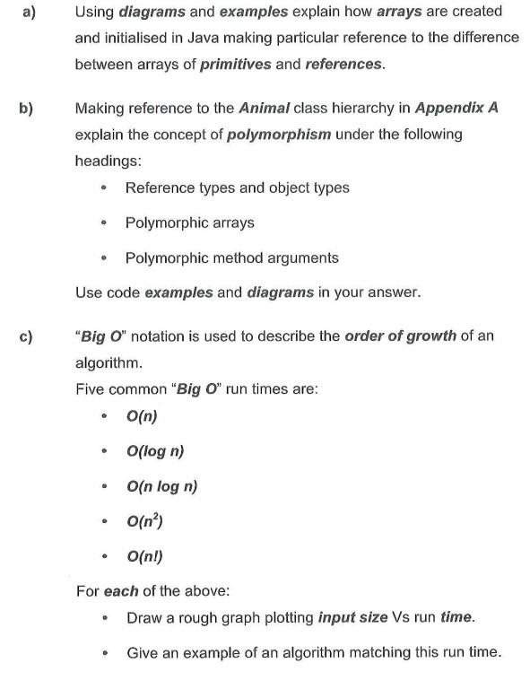 Solved a) Using diagrams and examples explain how arrays are | Chegg.com