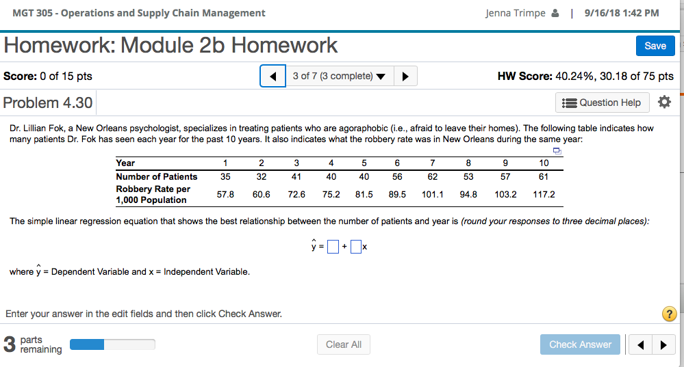 Homework for jenna