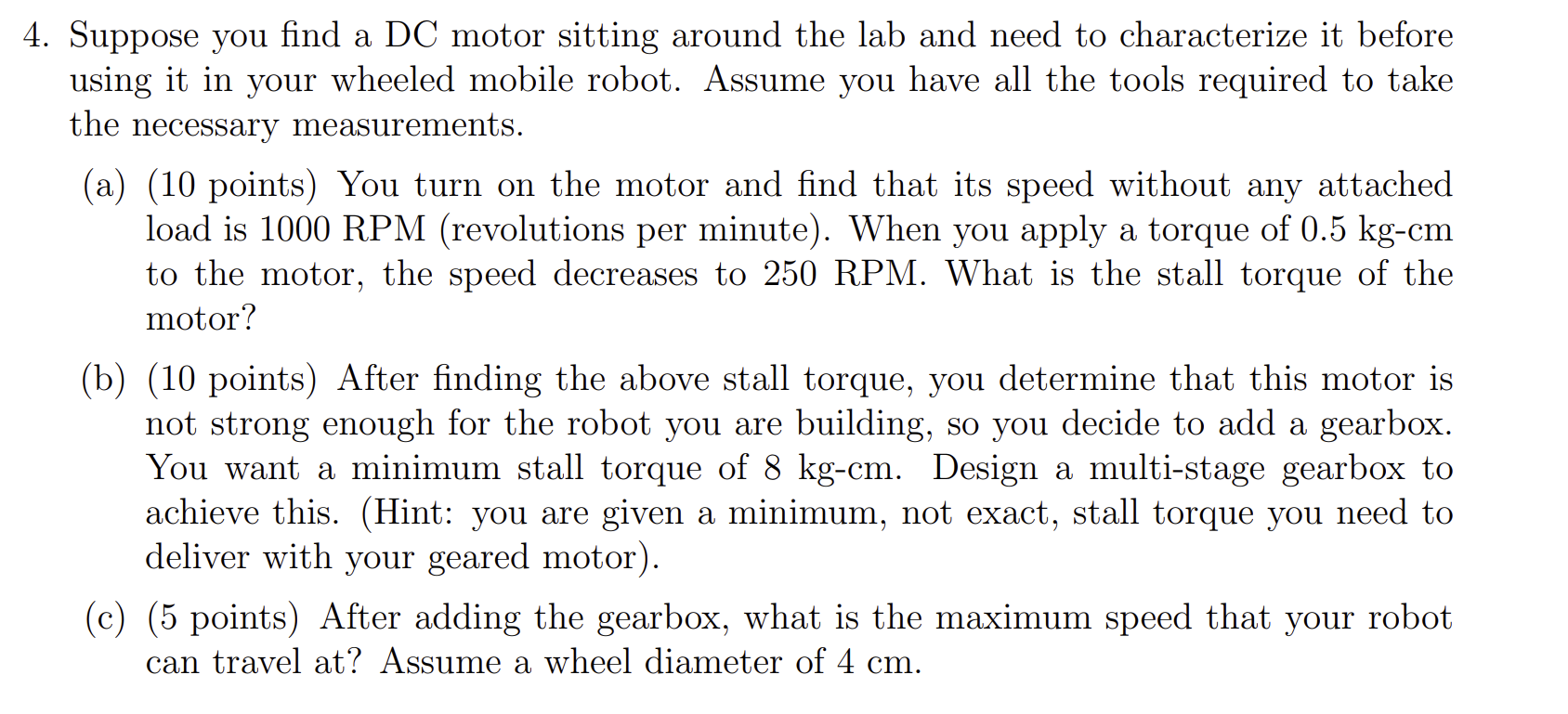 Solved 4. Suppose you find a DC motor sitting around the lab | Chegg.com