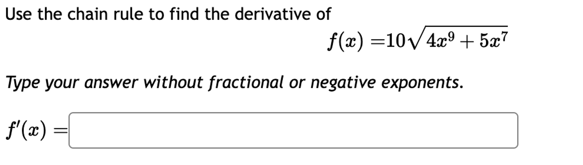 Solved Use the chain rule to find the derivative