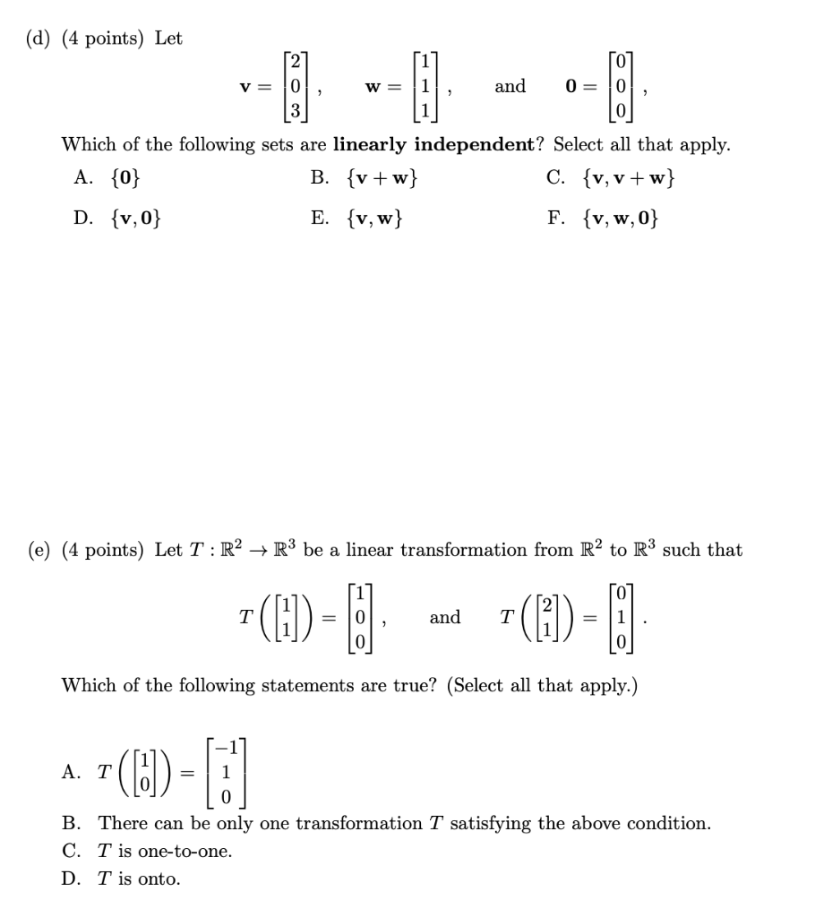 Solved 4 Mark All Answers Which Are Correct For Each Of Chegg Com