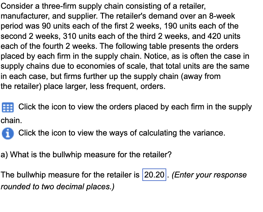 Solved Consider A Three-firm Supply Chain Consisting Of A | Chegg.com