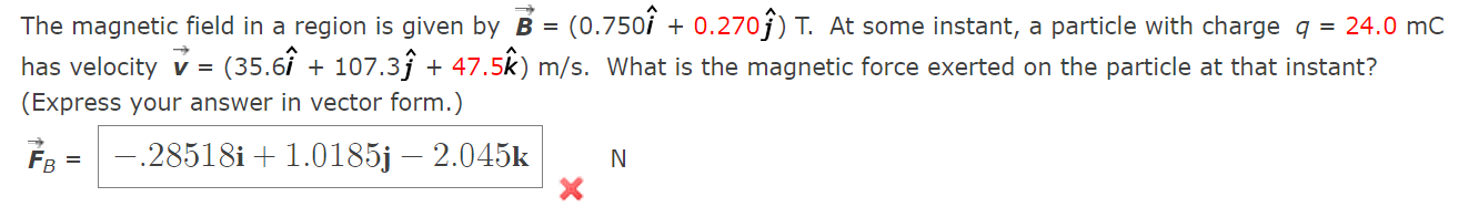 Solved The magnetic field in a region is given by B = | Chegg.com