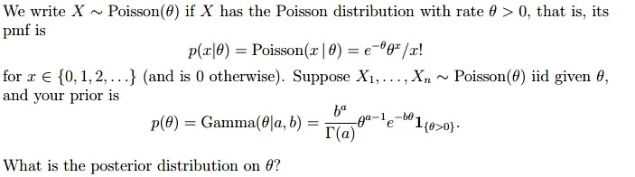 Solved (Bayesian Stat) - Poisson, prior, and posterior | Chegg.com