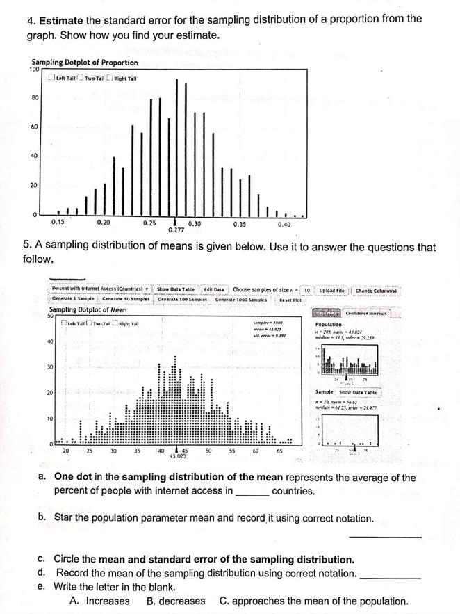 Solved 4. Estimate the standard error for the sampling | Chegg.com