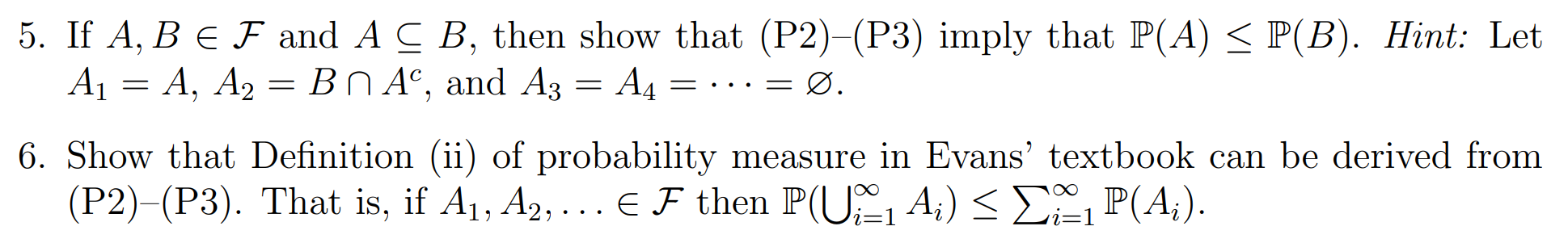 Solved Given a sample space Ω and a σ-algebra F of Ω, a | Chegg.com