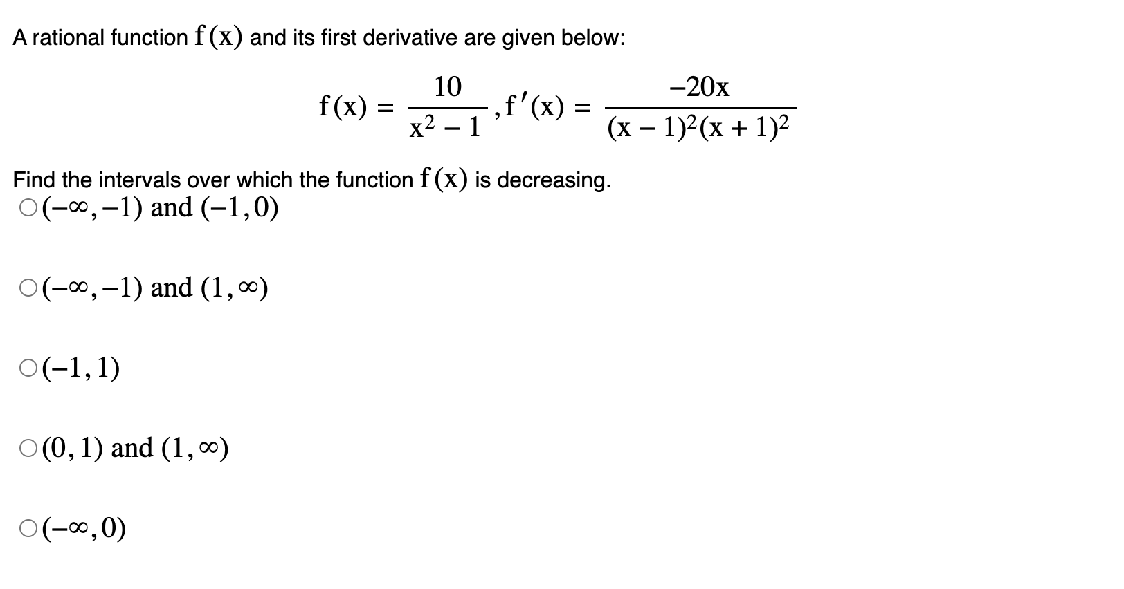 Solved A rational function f(x) and its first derivative are | Chegg.com