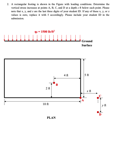 Solved 2. A rectangular footing is shown in the Figure with | Chegg.com