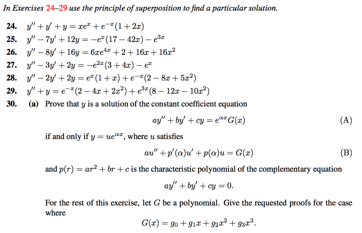 Solved In Exercises 24-29 use the principle of superposition | Chegg.com