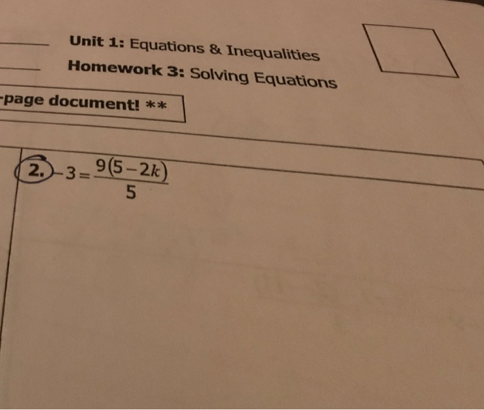 unit 1 homework 3 solving equations