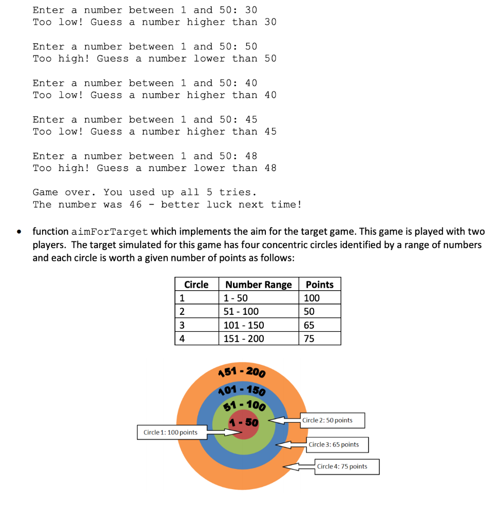 Solved Question 1 Write a Python program to play two games. | Chegg.com