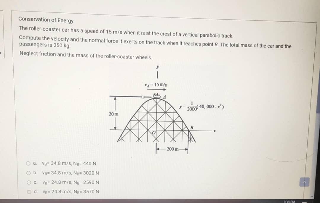 solved-conservation-of-energy-the-roller-coaster-car-has-a-chegg