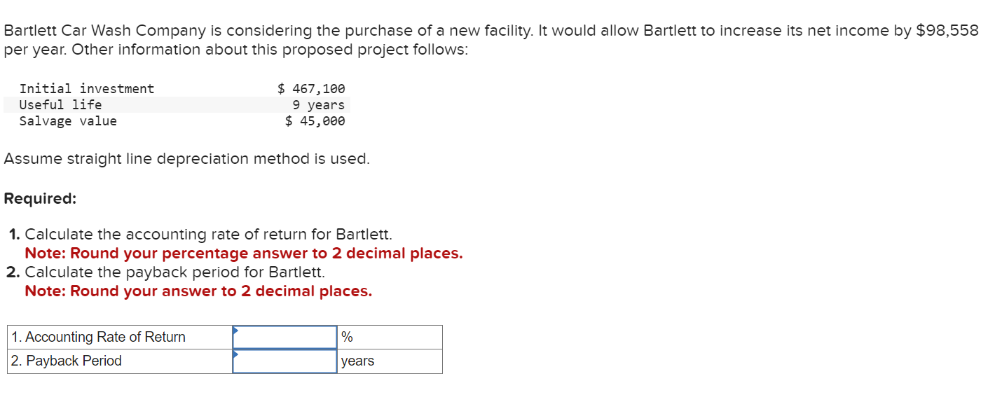 Solved Bartlett Car Wash Company is considering the purchase