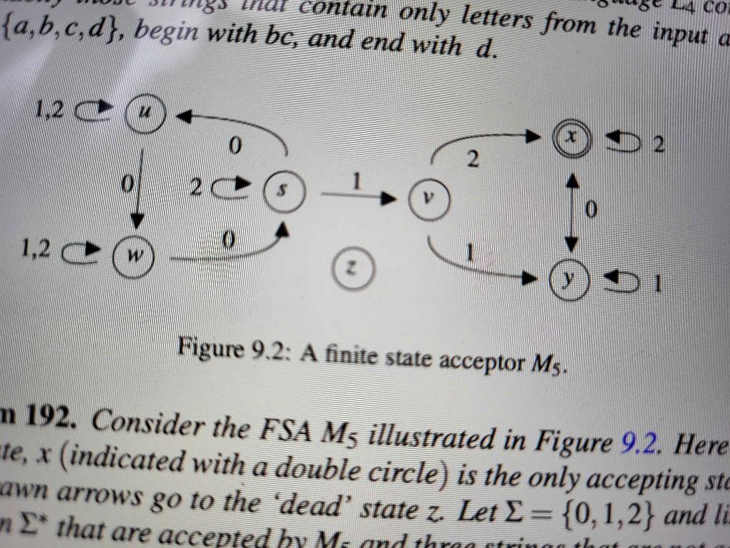 Solved Problem 192. Consider the FSA M5 illustrated in | Chegg.com