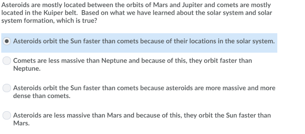 Solved Asteroids Are Mostly Located Between The Orbits Of