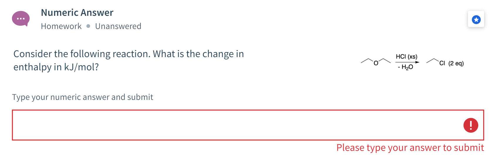 Solved Numeric Answer Homework • Unanswered Consider the | Chegg.com
