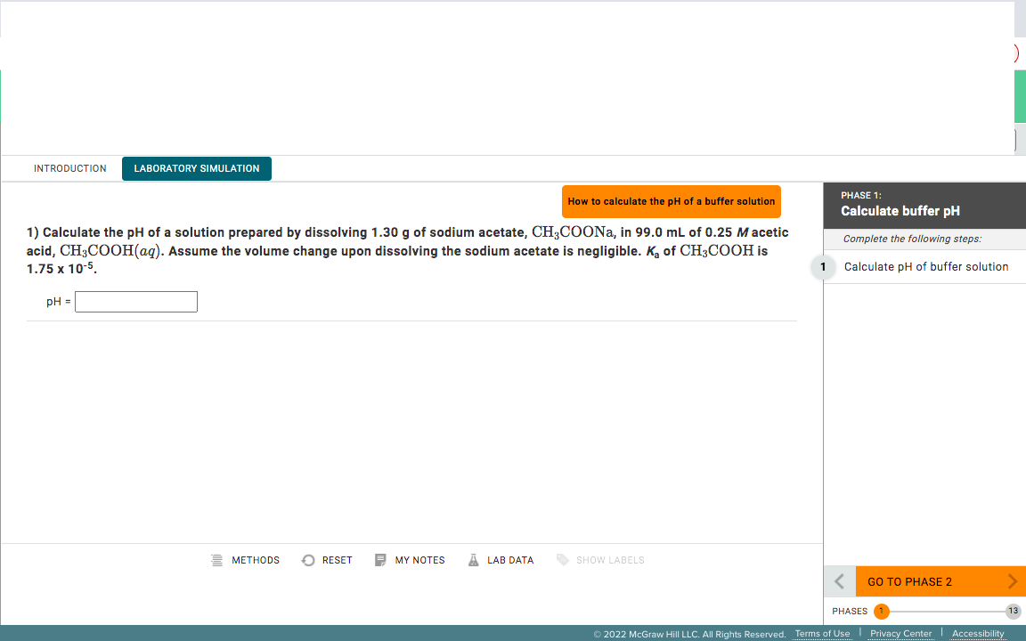 Solved 1) Calculate the pH of a solution prepared by | Chegg.com