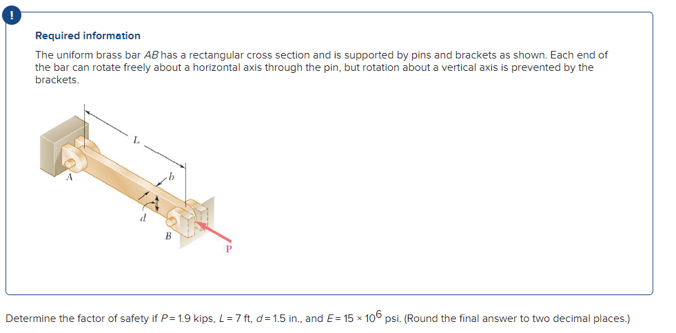 Solved 1Required InformationThe Uniform Brass Bar AB ﻿has A | Chegg.com