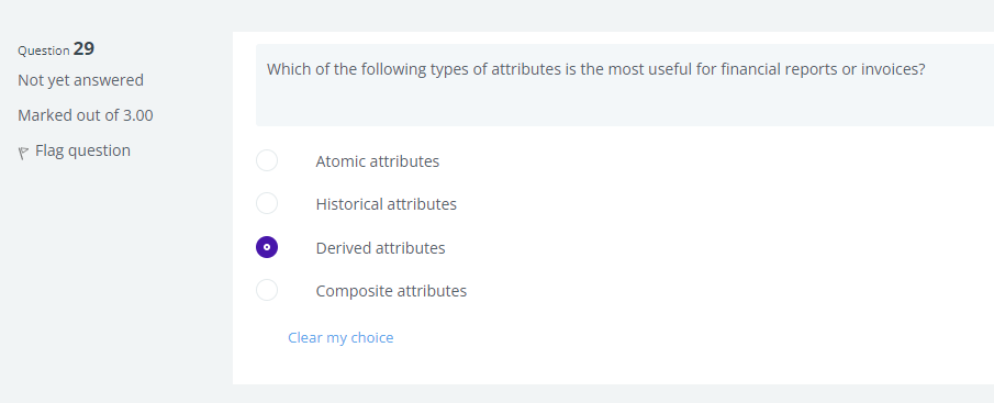 Solved Which of the following types of attributes is the | Chegg.com