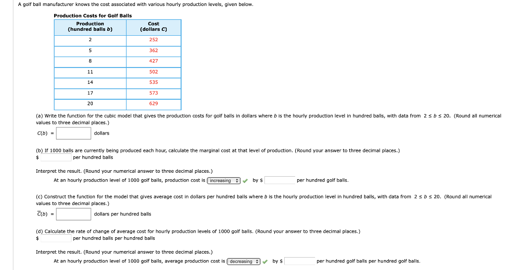 Solved A golf ball manufacturer knows the cost associated | Chegg.com