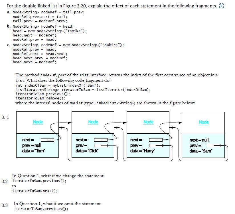 For the double-linked list in Figure 2.20, explain | Chegg.com