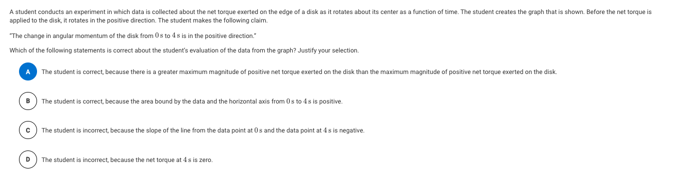 Solved A student conducts an experiment in which a disk may | Chegg.com