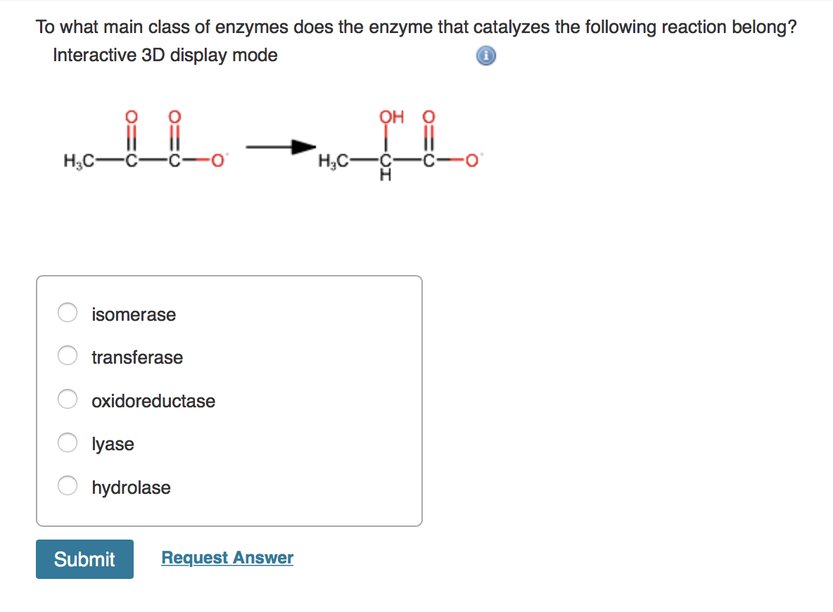 Solved To what main class of enzymes does the enzyme that | Chegg.com