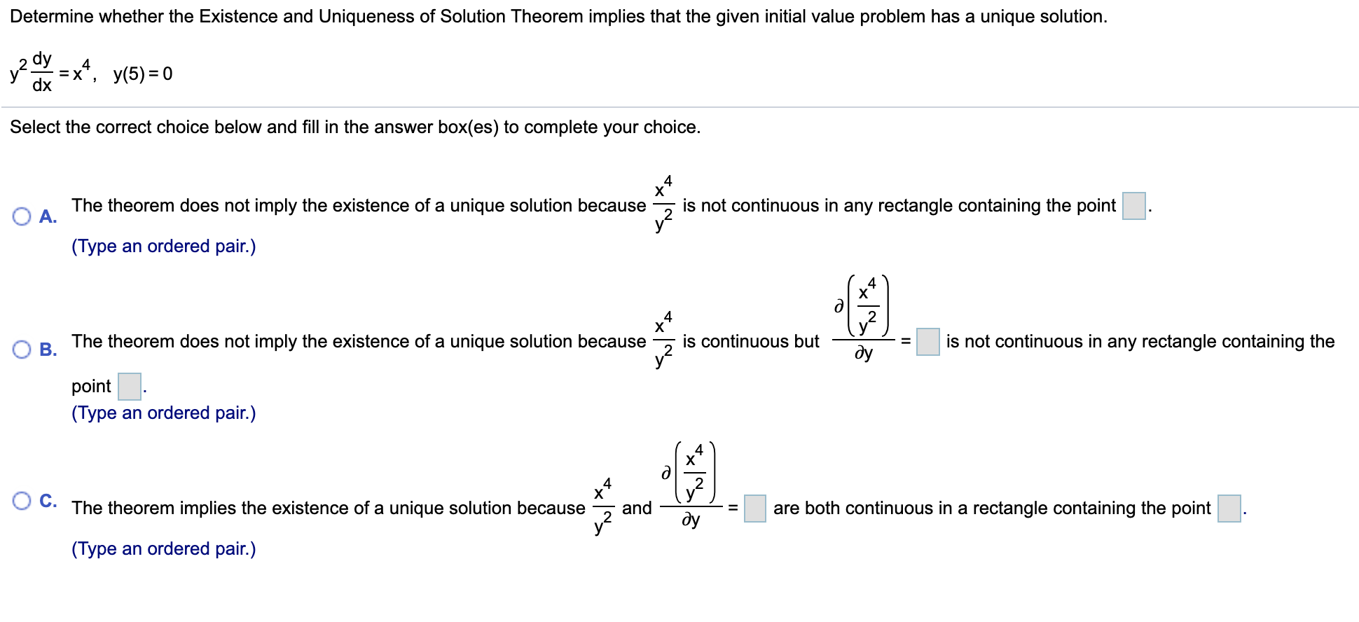 Solved Determine Whether The Existence And Uniqueness Of | Chegg.com