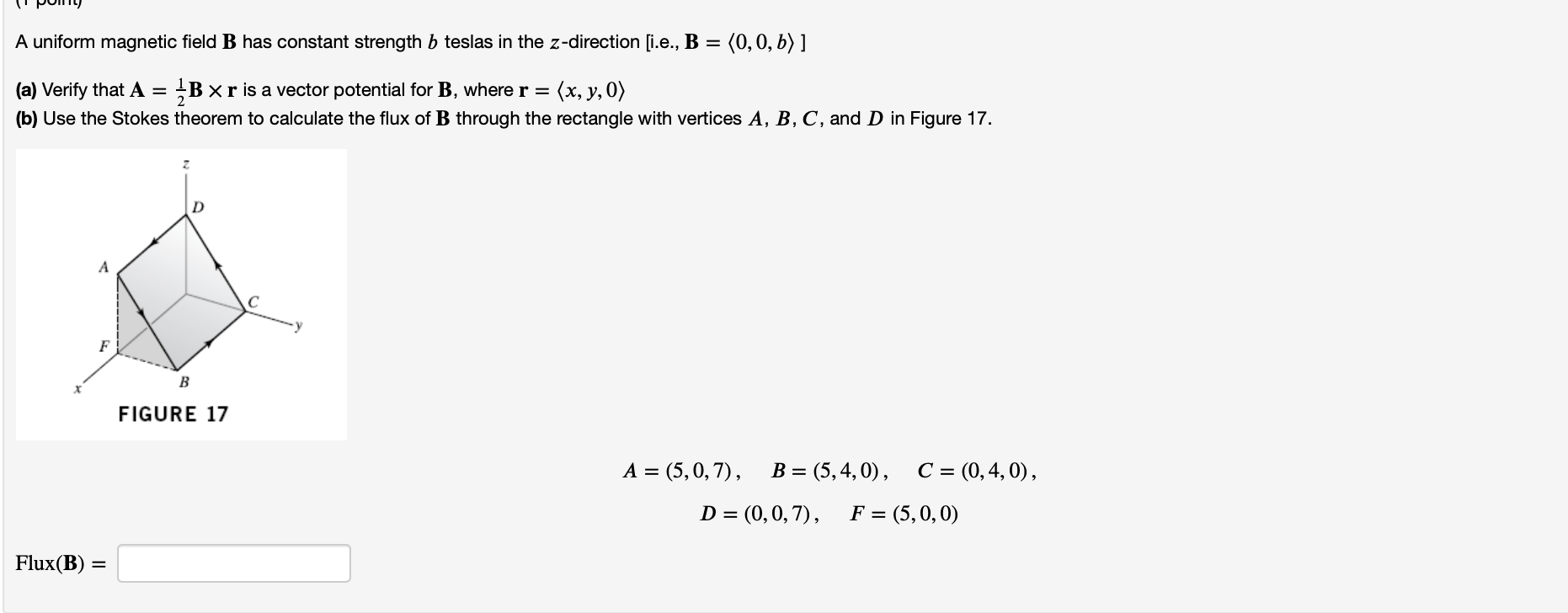 Solved A Uniform Magnetic Field B Has Constant Strength B | Chegg.com