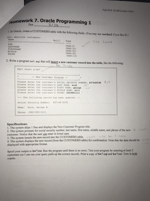 Solved Can someone with experience in oracle sql get my | Chegg.com