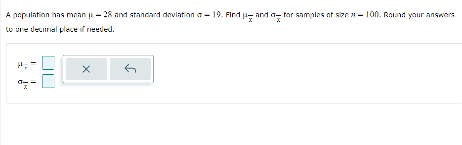 Solved A population has mean-= 28 and standard deviation σ | Chegg.com