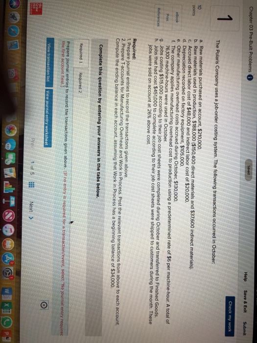 Solved 03 Pre Built P 10 B Raw Labor Cost Of 48 000 And Chegg